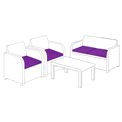 Produktbild von Gartenmöbel Polster Set für Rattanmöbel mit wasserabweisendem Bezug, Sitzkissen Outdoor, Stuhlkissen, 4 Stück