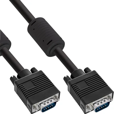 Produktbild von InLine S-VGA Kabel, 15pol HD Stecker / Stecker, schwarz, 0,3m, 0,3 m, VGA (D-Sub), VGA (D-Sub), Schwarz, Gold, Stecker/Stecker
