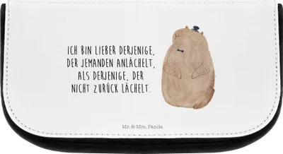 Produktbild von Mr. & Mrs. Panda Organizer Murmeltier - Weiß - Geschenk, Beauty Bag, Necessaire, Tasche, Anstand, Fröhlichkeit, Freundlichkeit, kosmetiktäschchen, Lustige Sprüche, Knigge