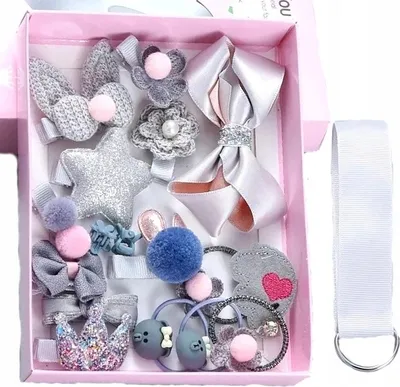 Produktbild von Pin-Set - Baby-Mädchen - Eleganz - Grau - Verschiedene Designs - Kartonverpackung - Einzigartigkeit