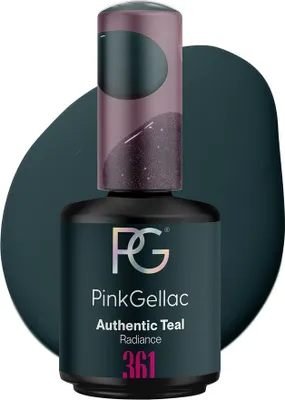 Produktbild von Pink Gellac - Shellac Nagellack 15 ml - Authentic Teal Gellack - UV Nagellack