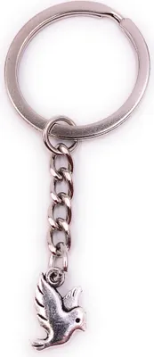 Produktbild von Onwomania Schlüsselanhänger Spatz Taube Vogel Silber Metall Anhänger Charm