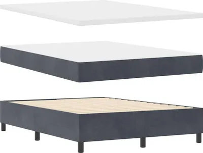 Immagine prodotto di vidaXL Letto a molle con materasso grigio scuro 160 x 200 cm in velluto