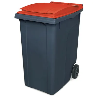 Image de Conteneur à déchets MGB de 360 litres, de couleur anthracite avec couvercle jaune