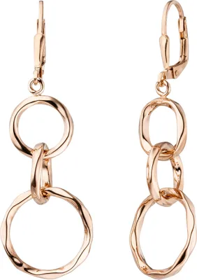 Produktbild von Ohrhänger Ohrringe Boutons 3 verkettete Ringe 925 Silber Rotgold vergoldet