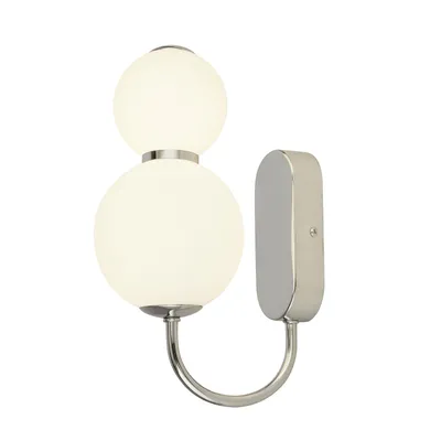 Image de APPLIQUE SNOWBALL 2-flammig, chrom mit opal GLASS SHADES