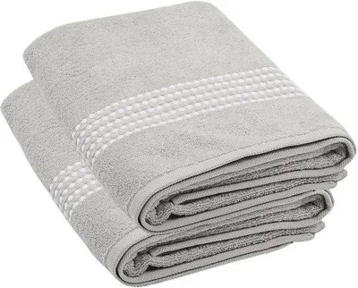 Imagen del producto de Toallas de baño Unyqoos® (pack de 2) – toallas grandes de 70 x 140 cm, 100% algodón, altamente absorbentes y de secado rápido, ideales para el baño, la sauna y los viajes