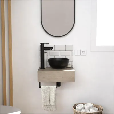 Produktbild von Dickes Waschbecken + Waschbecken + Wasserhahn + Spiegel SOHO