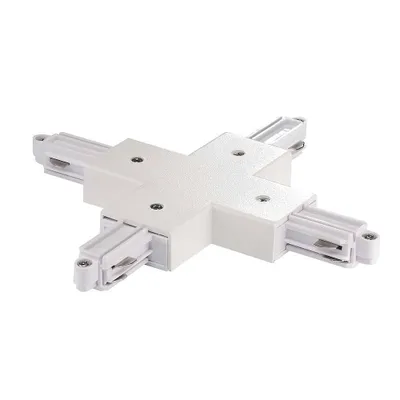 Image de Link Connecteur en X pour rails électriques Blanc Mat