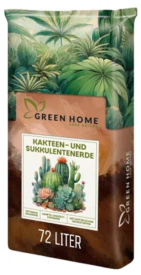 Produktbild von Green Home Kakteen & Sukkulenten Erde 72 L – mit Perlit, langzeitgedüngt, pH 5,8, Langzeitdünger, Kokosfasern, gute Drainage