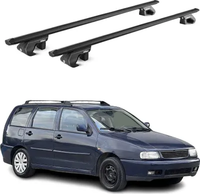 Image de Barres de toit transversales pour VW Polo III SW 6N 1996-2001 5P Alu Noir 2x ABE