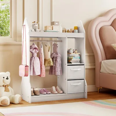 Image de Armoire pour enfants FANTASK avec tiroirs en tissu, dimensions 81 x 38 x 107 cm, idéale pour une chambre d'enfant