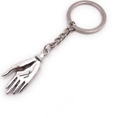 Produktbild von Onwomania Schlüsselanhänger Handschuh Hand Finger silber Anhänger Keychain