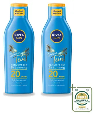 Imagen del producto de 2 unidades de NIVEA SUN Loción solar Sommerteint SPF 20 - 200 ml - Paquete ahorro