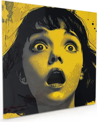 Produktbild von Küchenrückwand Spritzschutz Glas mit Motiv Schreiendes Portrait 40 x 40 cm