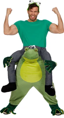 Produktbild von W99803-54 grün Frosch Damen Herren CARRY ME Huckepack trag mich Kostüm Gr.54