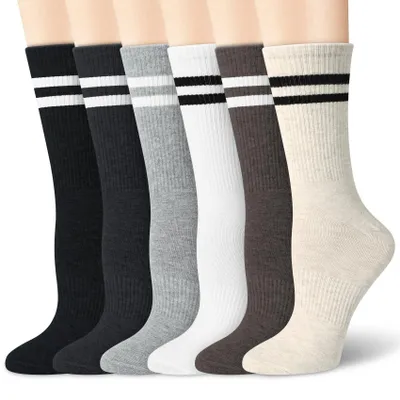 Productafbeelding van Omgoods- Dames Sokken 6 Paar - Ademend Katoen - Vochtregulerend - Sportsokken - Wandelsokken - Comfortabele Pasvorm