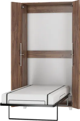 Produktbild von Wandbett Schrankbett TEDDY 90x200 Craft Tobacco Eiche Vertikal Wandklappbett, Schrankklappbett, Schrank mit integriertem Klappbett, Funktionsbett inkl. Lattenrost