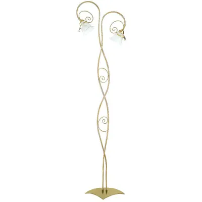 Immagine prodotto di Lampada da terra decorativa oro due paralumi in vetro 2xE14 15W Luminex Cocard