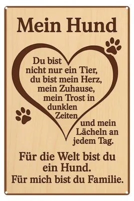 Produktbild von Blechschild 20x30cm Mein Hund du bist mein Herz und meine Familie Metallschild Hundeschild Wanddeko Geschenkidee für Hundefreunde AstraDesign