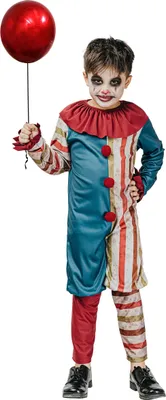 Produktbild von Clown-Kostüm für Kinder Halloween blau-rot - 134/140 (10-12 Jahre)