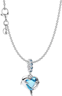 Immagine prodotto di Pandora 28908 Collana da donna in argento Set regalo Delfini in vetro di Murano blu