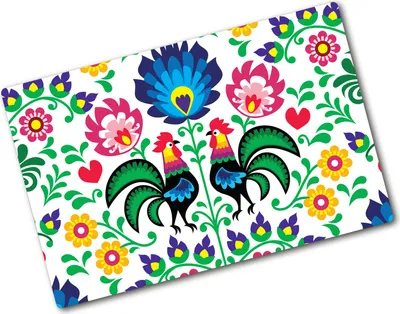 Produktbild von Tulup Glas Herdabdeckplatte - 80x52 cm - Glaskeramikkochfeld-Abdeckung Spritzschutz Glasabdeckplatte - Einteilig - Blumen & Pflanzen - Ethnisches Muster - Mehrfarbig