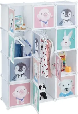 Image de Étagère pour enfants avec tringles à vêtements