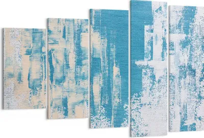 Produktbild von Bild auf Leinwand - Leinwandbild - 5 Teile - Blau Farben Hintergrund - 150x100cm - Wand Bild - Wanddeko - Wandbilder - Leinwanddruck - Bilder - Wanddekoration - Leinwand bilder - EG150x100-5062