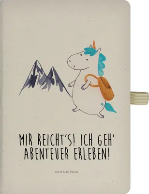 Produktbild von Mr. & Mrs. Panda notizbuch Einhorn Bergsteiger - Transparent - Geschenk, Journal, Reisen, Unicorn, Einhörner, Weltenbummler, Skizzenbuch, Urlaub, Berge, Schreibheft