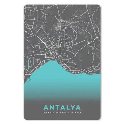 Produktbild von MuchoWow® Mauspad Mousepad Antalya - Stadtplan - Karte - Blau 40x60 cm - Mousepads - Maus Mat - Pad - Mausunterlage - Schreibtisch Accesoire