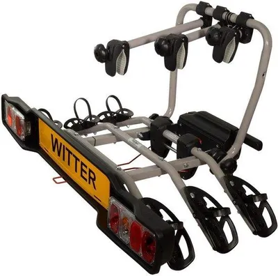 Image de Porte-vélos pour attelage remorque, pour 3 vélos, avec système pliable