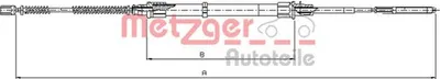 Immagine prodotto di METZGER 10.7493 Cavo del freno a mano posteriore sinistro posteriore destro