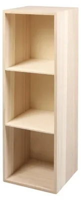 Produktbild von Holzregal für die Wand mit 3 Fächern, 32 x 11 x 8,7 cm, multifunktional