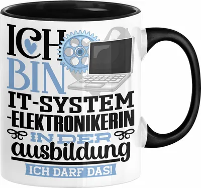 Produktbild von IT-Systemelektronikerin Ausbildung Start Geschenk Tasse Ich Bin IT-Systemelektronikerin In Der Ausbildung Ich Darf Das Kaffee-Becher Geschenkidee (Schwarz)