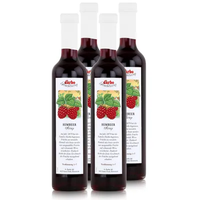 Produktbild von Darbo Sirup Himbeer 500ml - Cocktails Milchshakes Kaffeesirup (4er Pack)