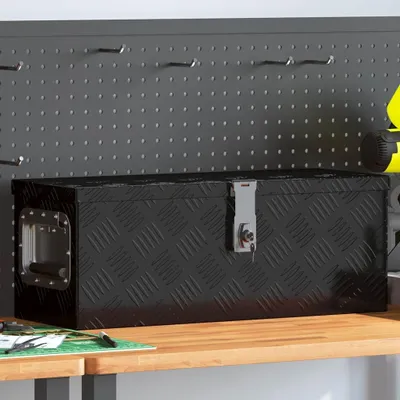Obrázek produktu pro vidaXL Úložný box černý 60x23,5x23 cm Hliník