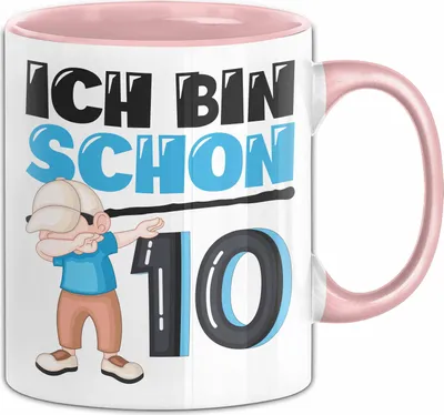 Produktbild von 10. Geburtstag Geschenk Tasse Becher Jungs Dab Geburtstagsgeschenk Ich Bin Schon 10 (Rosa)