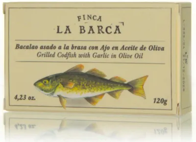 Produktbild von Finca La Barca gegrillter Kabeljau mit Knoblauch in Olivenöl