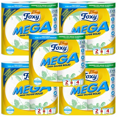 Produktbild von Foxy Mega Küchenrolle Zellstoff saugstark 2 Rollen