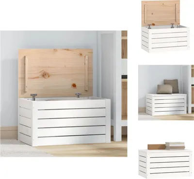 Obrázok produktu pre vidaXL Komoda biela 59,5x36,5x33 cm z masívneho borovicového dreva - Skrine