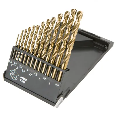 Obrázek produktu pro Vrtáky do kovu GRAPHITE HSS-TiN 1,5-6,5 mm, sada 13 ks.