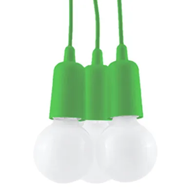 Image de Lampe pendante DIEGO 3 verte 3xE27 15W PVC 90x15x15cm Sollux Lighting