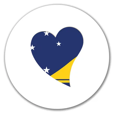 Produktbild von Huuraa Aufkleber Tokelau Flagge Herz 10cm rund Sticker Geschenkidee