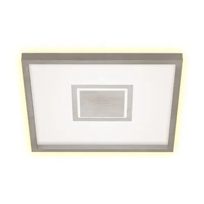 Imagen del producto de Briloner LED Deckenleuchte Geo Nickel matt 43x43cm 22W 3000lm Warmweiß 3000K Backlight