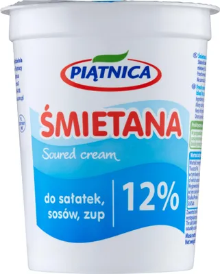 Zdjęcie produktu dla Śmietana Piątnica 12% tłuszczu 400 g