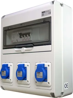Produktbild von Kleiner Elektroverteiler IP 54 für Haus, Garten und Werkstatt mit 3x Schukosteckdosen