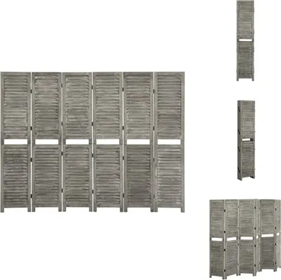 Image de vidaXL Séparation de pièce gris 6 pièces 214x166 cm bois massif - Séparation de pièce