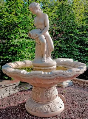 Produktbild von Casa Padrino Jugendstil Gartenbrunnen / Springbrunnen Ø 125 x H. 170 cm - Barock & Jugendstil Gartendeko Brunnen