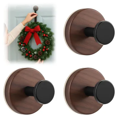 Produktbild von Einzelteile von Türkranzaufhängern mit Saugnapf zum Befestigen von Türkränzen an Glas, Fenstern und anderen glatten Oberflächen; ideal als Dekoration für Weihnachten, Thanksgiving und Halloween.